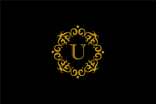 金色优雅的字母u优雅的风格图片下载