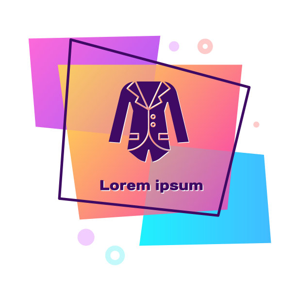 紫色西装或夹克图标孤立在白色上图片下载