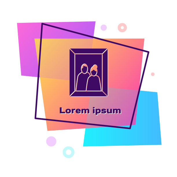 紫色相框上的表图标隔离上图片下载