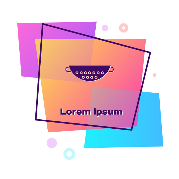 紫色厨房滤锅图标孤立在白色图片下载