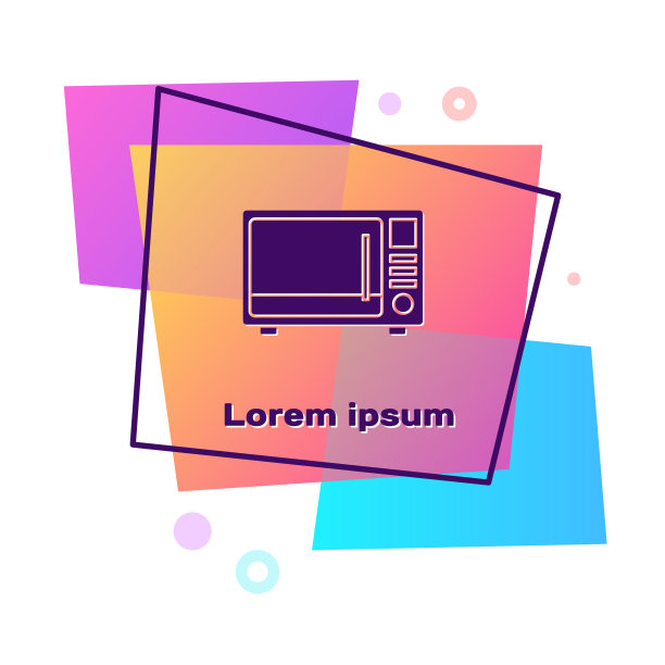 紫色微波炉图标孤立在白色图片下载