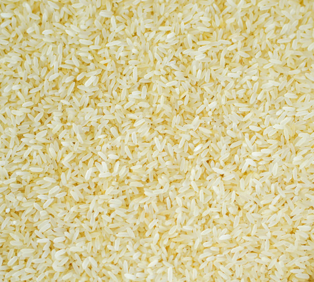 鲜蒸白米背景金黄。前视图。平躺图片下载