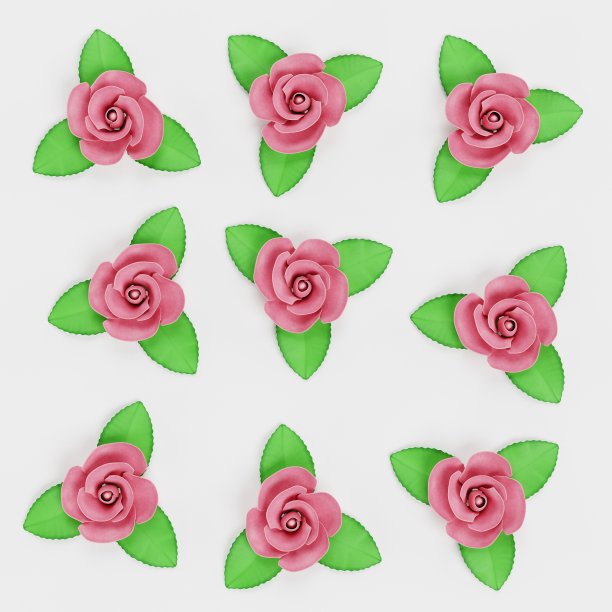 杏仁软糖玫瑰逼真的3D渲染图片下载