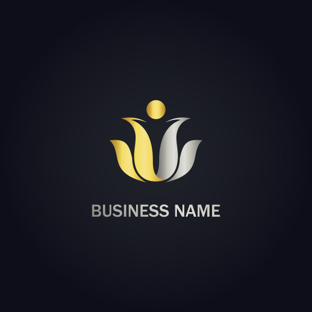 荷花金色美女标志图片下载