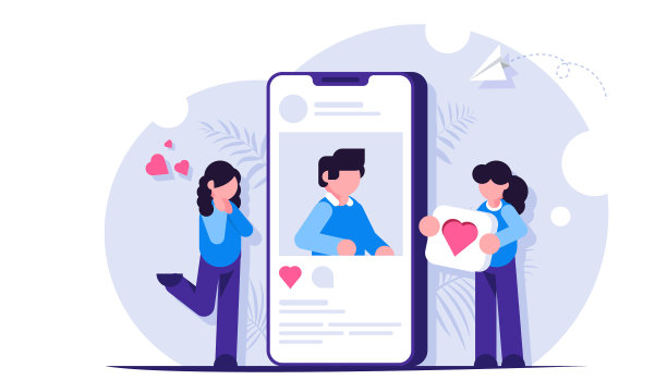 社交网络约会网站女孩们认为图片下载