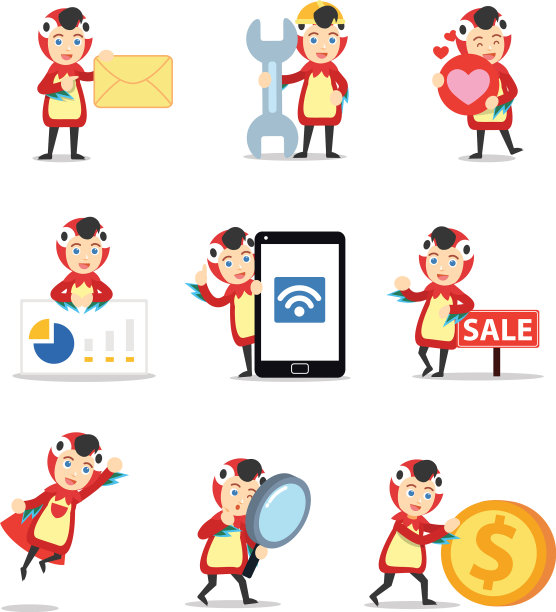 集人物鹦鹉与美丽的装饰图片下载