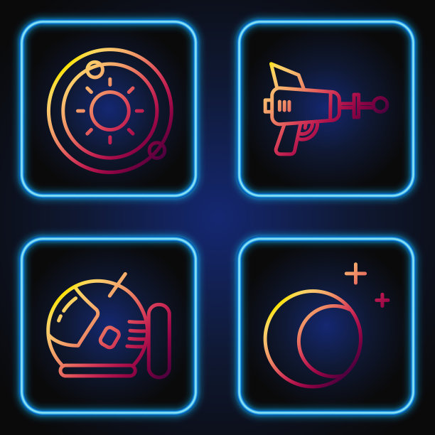 设置线月亮和星星宇航员头盔太阳能图片下载