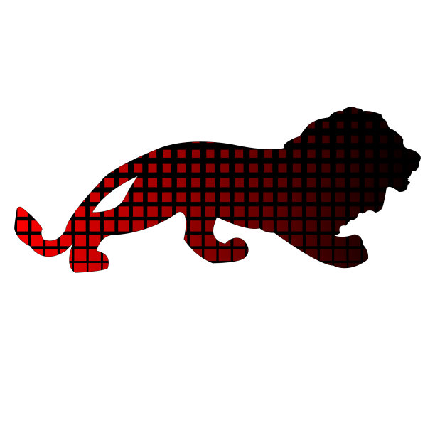 一只孤立的狮子的剪影图片下载