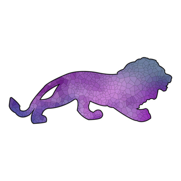 一只孤立的狮子的剪影图片下载