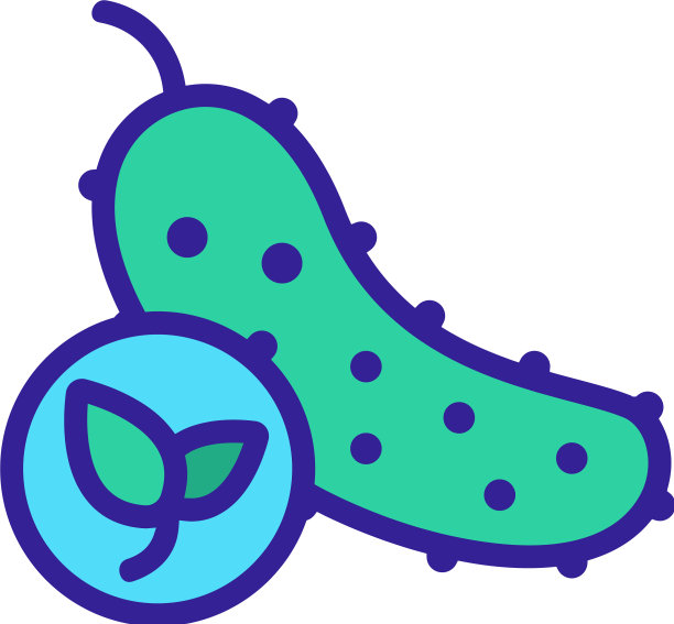 天然黄瓜图标孤立轮廓图片下载