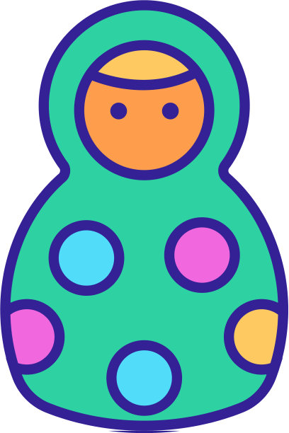 Matreshka图标孤立轮廓符号图片下载