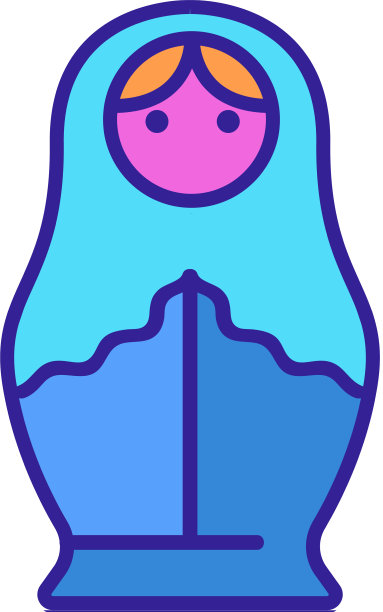 Matreshka图标孤立轮廓符号图片下载