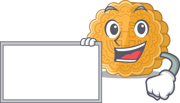 有趣的中国月饼卡通设计与板图片下载