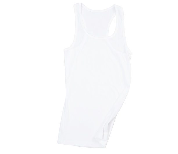 白色坦克顶部模拟，纯空心女坦克顶部衬衫，孤立在白色背景，纯空心女坦克顶部衬衫，孤立在白色背景图片下载