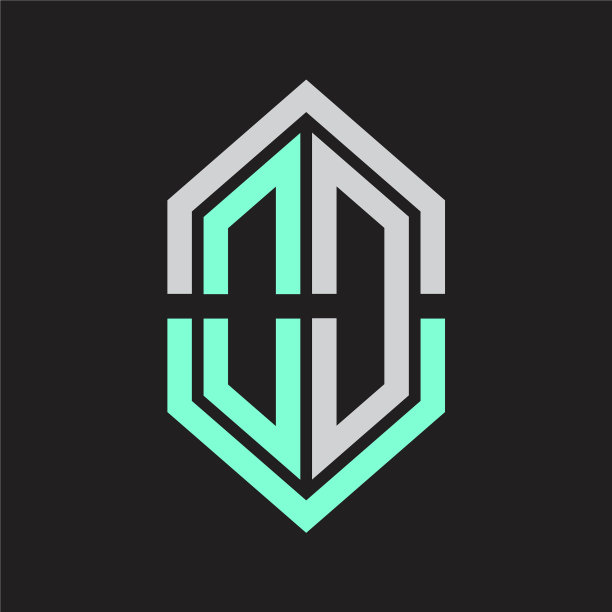 Od标志字母与六边形形状和轮廓图片下载