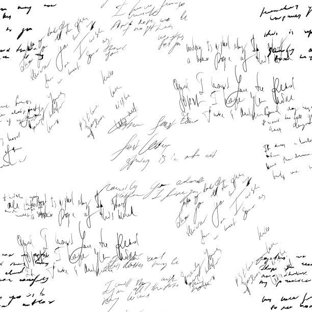 无缝抽象文本模式手写字体图片下载