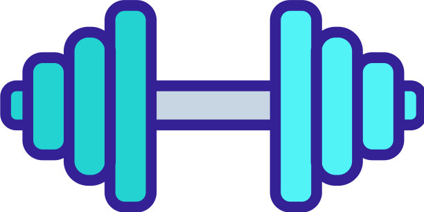 哑铃在健身房图标孤立轮廓图片下载