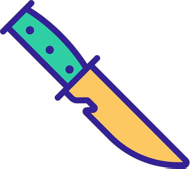 刀为鱼的图标孤立轮廓图片下载