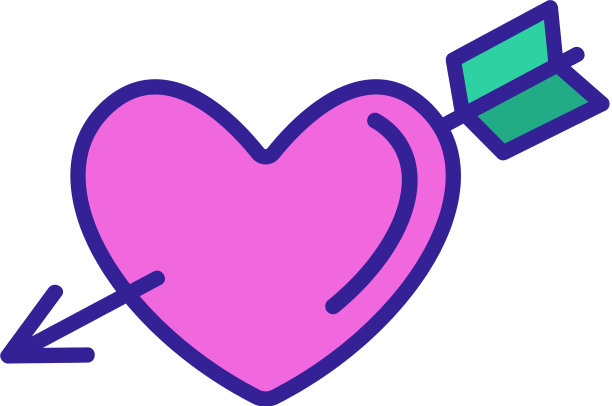 爱心图标孤立轮廓图片下载