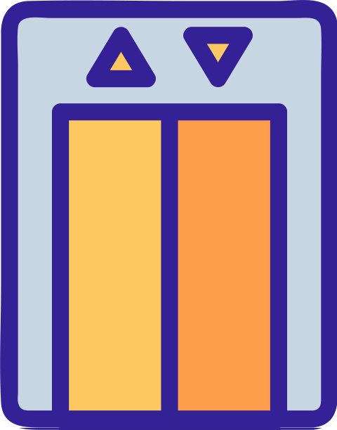 电梯图标孤立轮廓符号图片下载