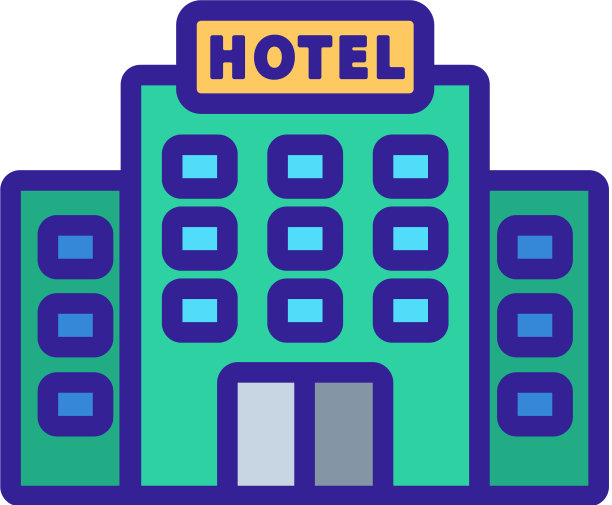 酒店建筑是一个孤立的图标图片下载