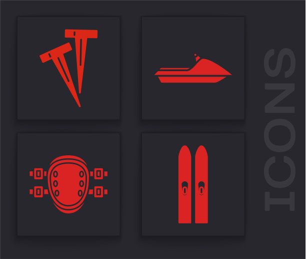 设置滑雪板和木棍为帐篷，喷气滑雪板和图片下载