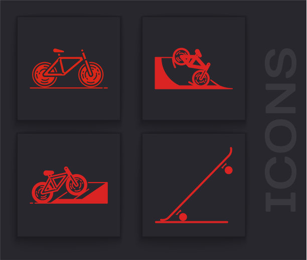 在街道坡道上设置滑板自行车图片下载