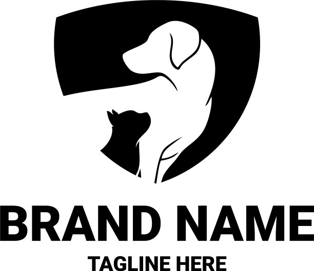 创意标志设计狗和猫的模板图片下载