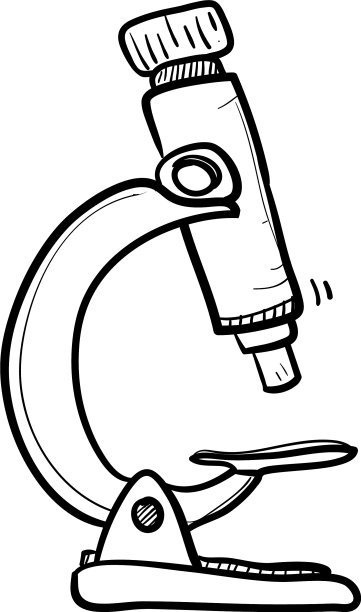 手绘显微镜线条艺术化学图片下载