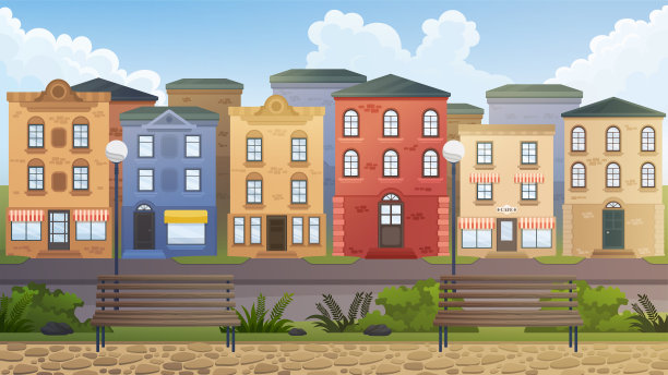 荷兰城市全景。夏季的城市公园。素材图片