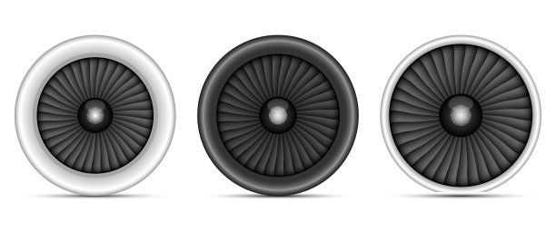 喷气发动机矢量设计插图孤立的白色背景图片下载