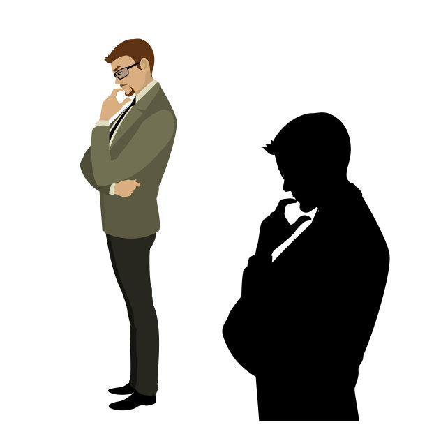 商人思考问题轮廓图片下载