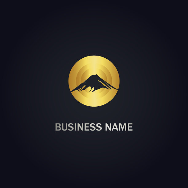 山圆公司的金色标志图片下载