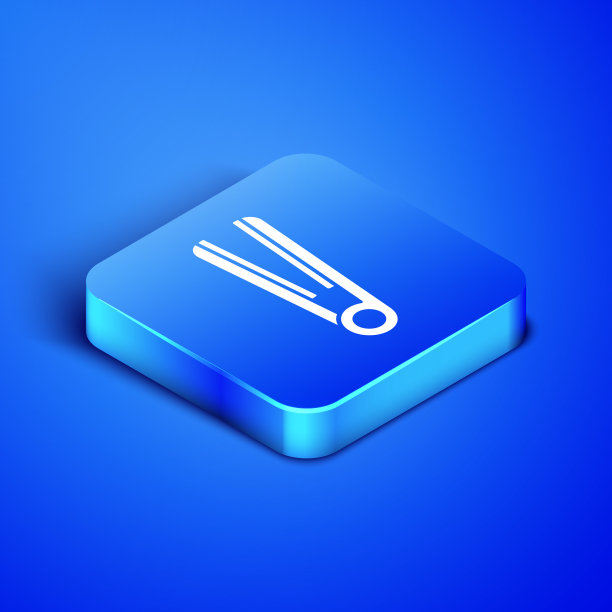 等距卷发器的头发图标孤立图片下载