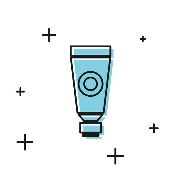 黑色乳霜或乳液化妆品管图标孤立图片下载