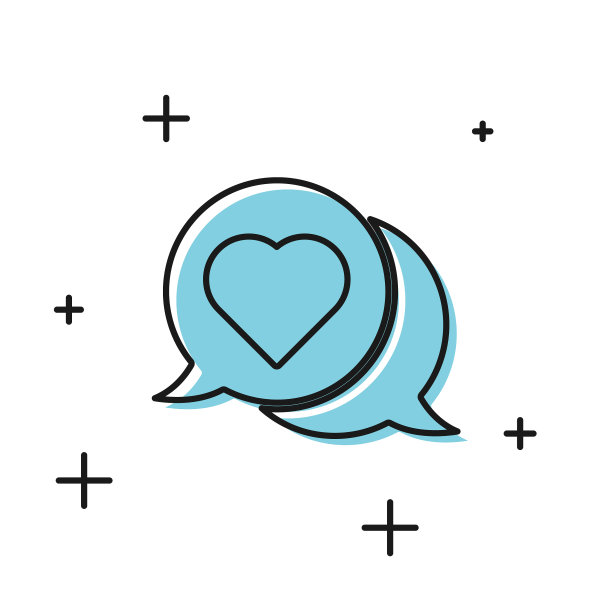 黑心在语音气泡图标上孤立图片下载