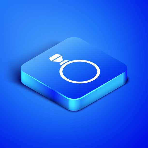 等距钻石订婚戒指图标隔离图片下载