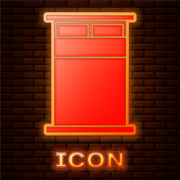 发光的霓虹灯大床为两个或一个人的图标图片下载