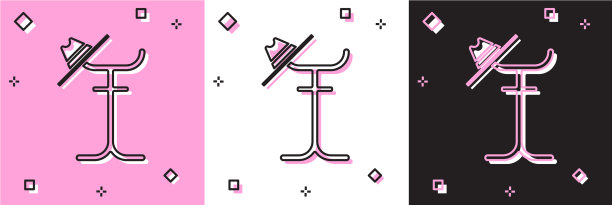 将外套架图标隔离在粉色和白色上图片下载