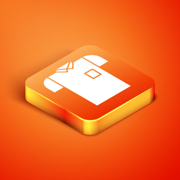 等距马球衫图标孤立在橙色图片下载