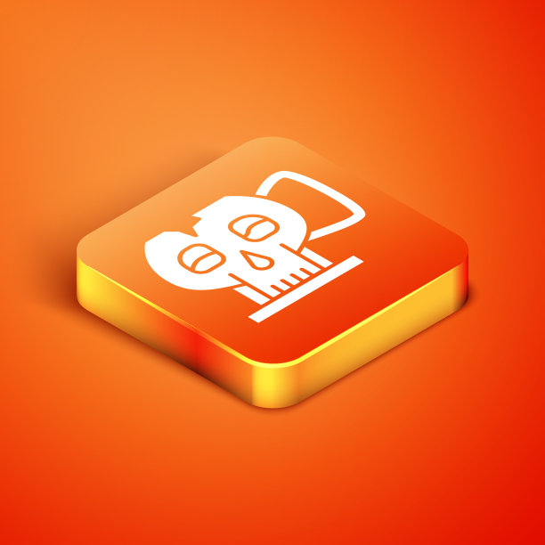 颅骨图标上的等距杯图片下载