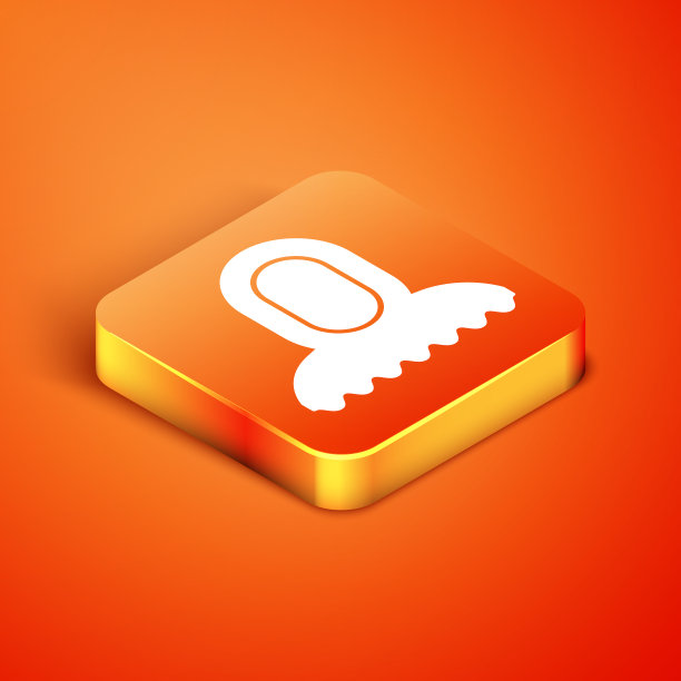 等距中世纪兜帽图标孤立在橙色图片下载