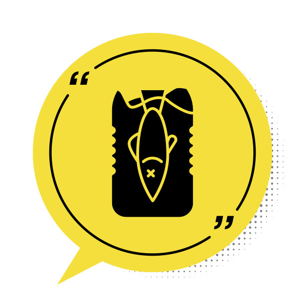 黑色阻止海洋塑料污染图标孤立图片下载