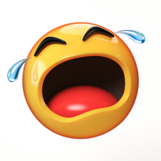 白色背景下孤立的哭泣表情，眼泪表情3d渲染图片下载