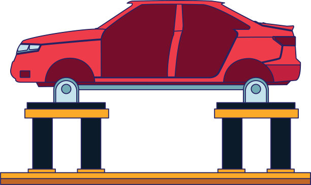 车体上的汽车升降机图标图片下载