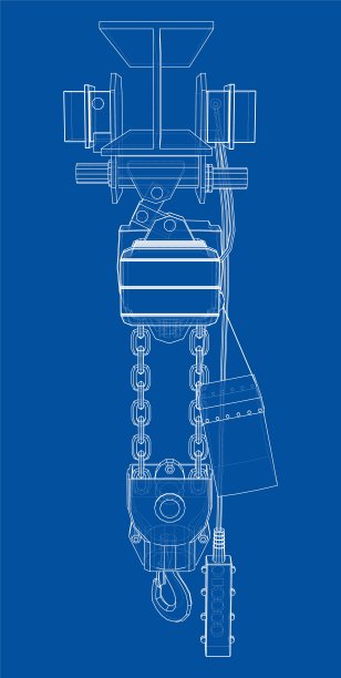 绞车或起重机械概念概述。向量图片下载