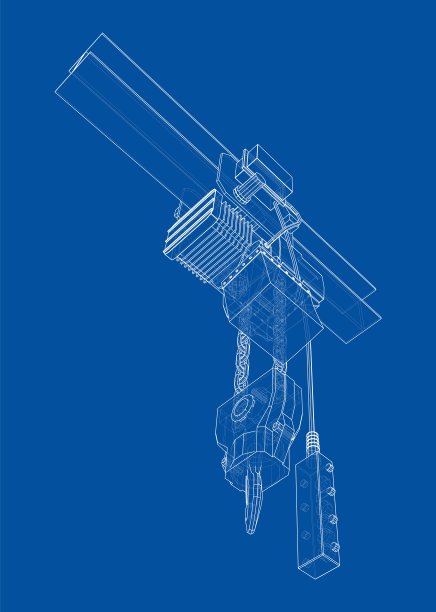 绞车或起重机械概念概述。向量图片下载
