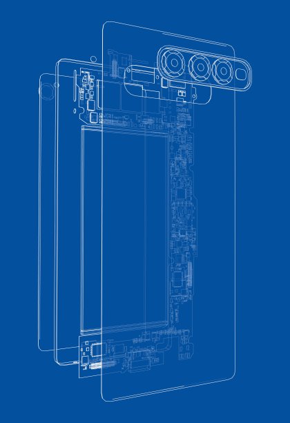 拆卸智能手机概念大纲。向量图片下载