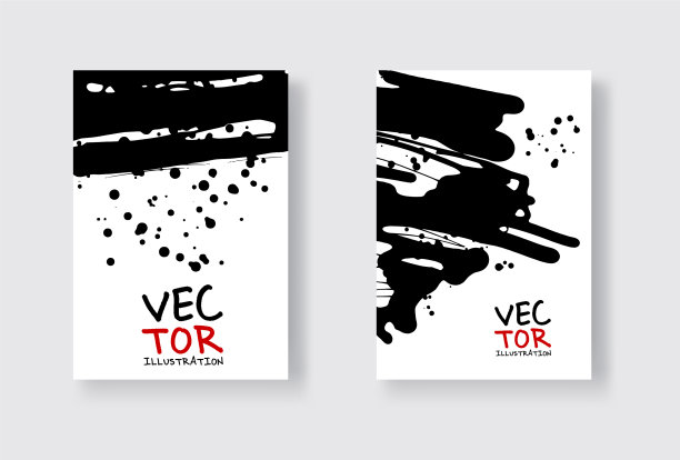 黑色的墨水笔触在白色的背景图片下载