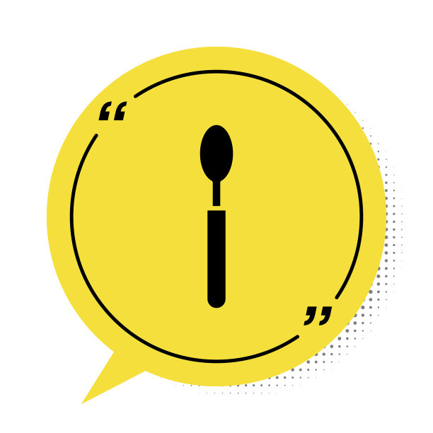 黑色勺子图标孤立在白色背景图片下载